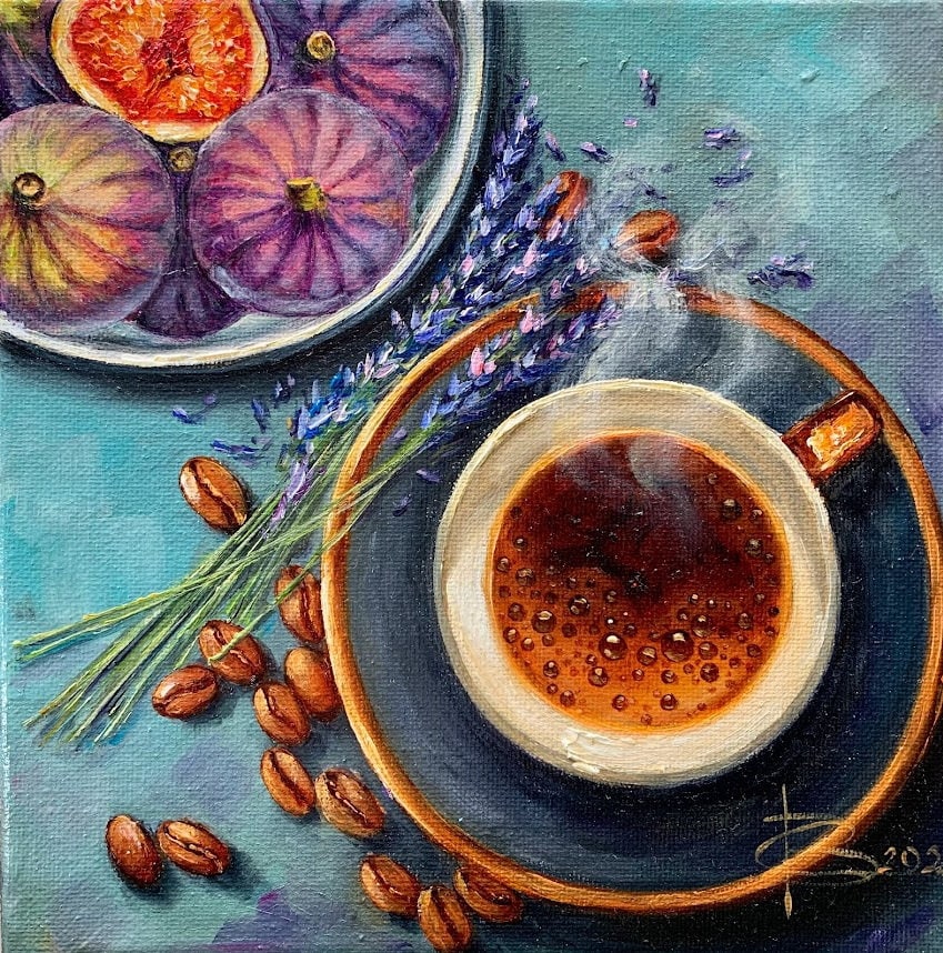 Coffee and Lavender Morning Coffee, Cup of Coffee. Coffee With