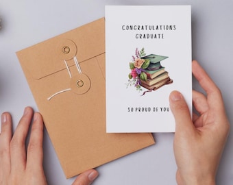 Printable Graduation Card | Digital Download | Congratulations Graduate | Grad Card For Friend | Graduation Gift Card