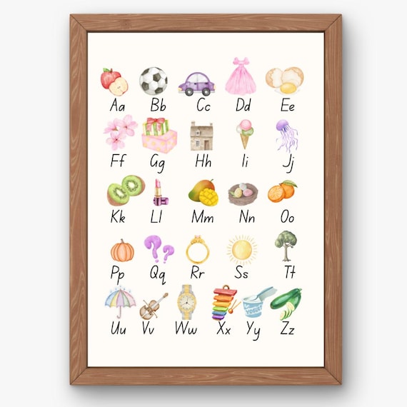 Minimalist Alphabet Poster for Kids | A-Z Printable Wall Art
