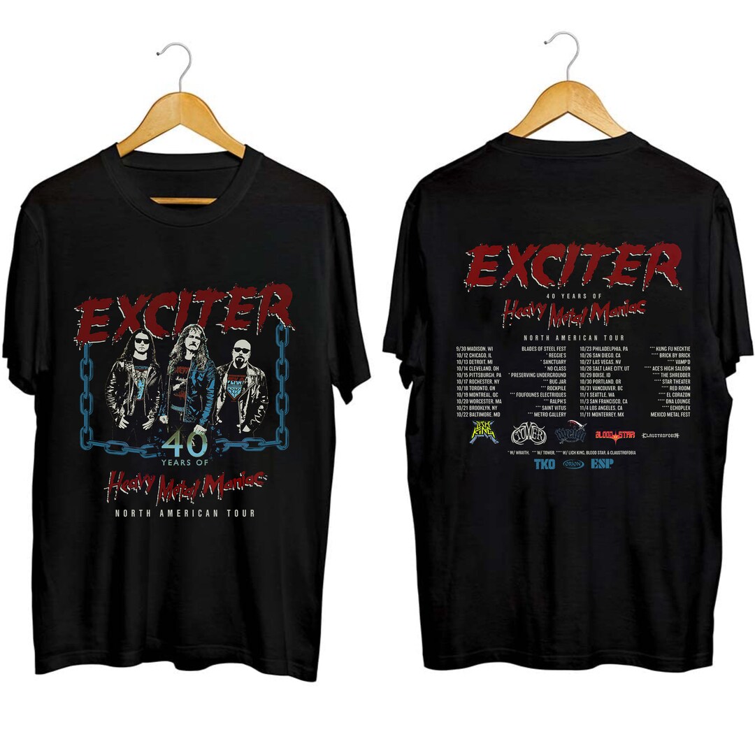 Exciter 40 Years of Heavy Metal Maniac Tour Shirt, Exciter Band Fan