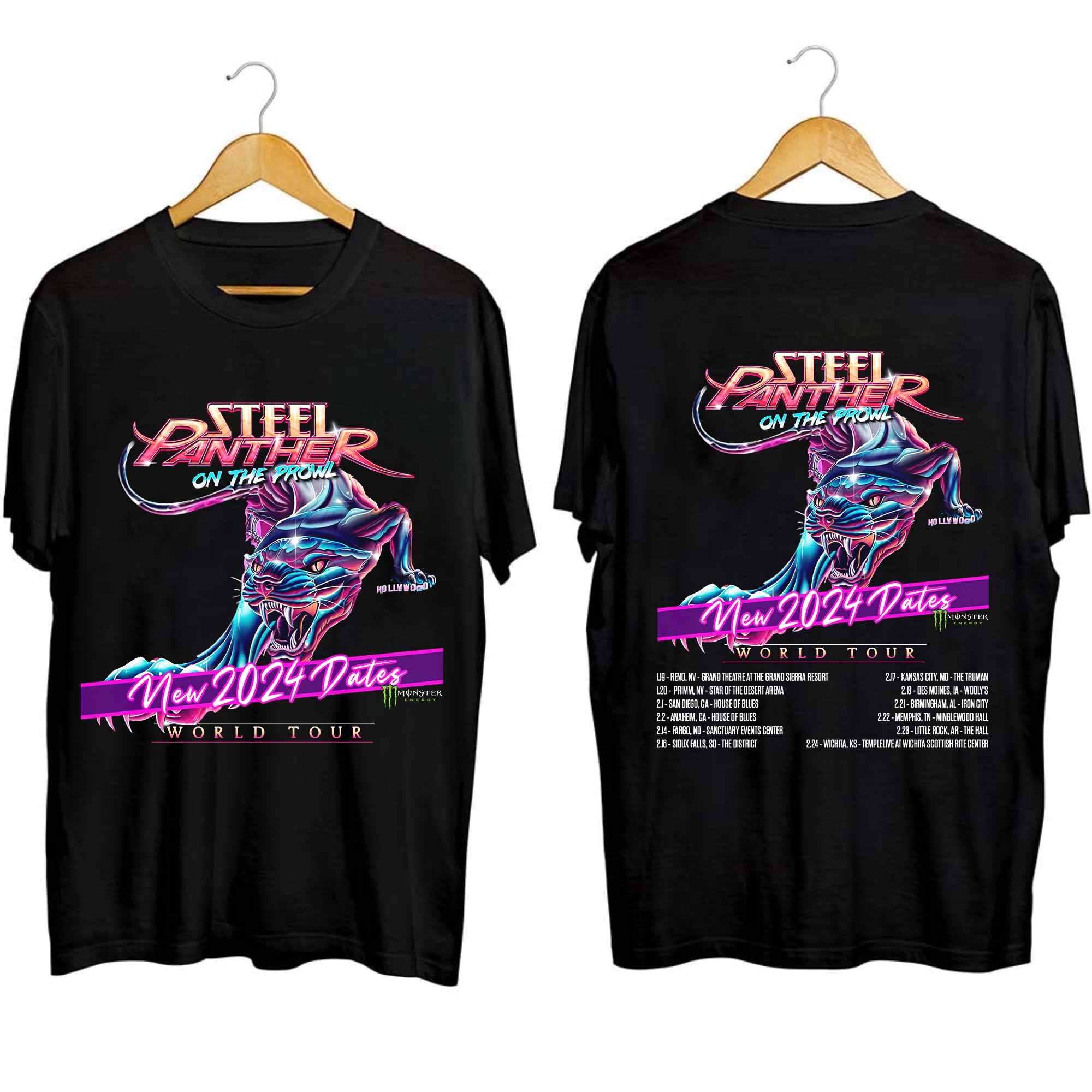 Steel Panther On the Prowl World Tour New 2024 Dates Shirt sold by