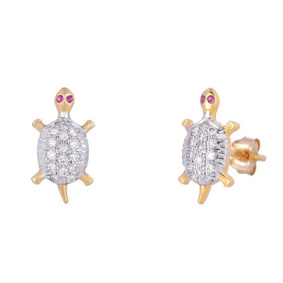 Diamond turtle best sale earrings