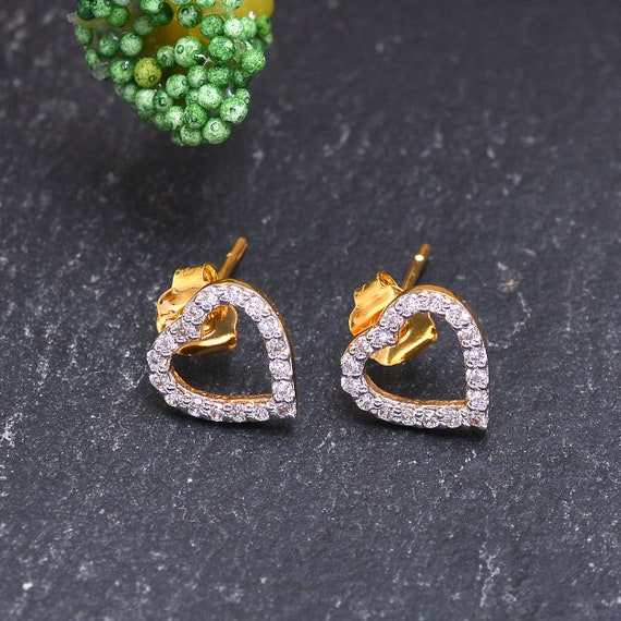 Small heart on sale diamond earrings