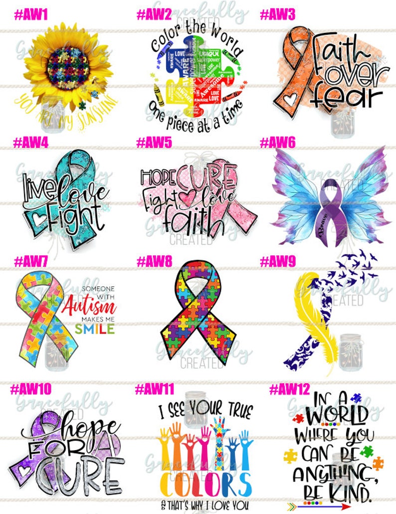 Awareness Clear Cast Decal Collection Etsy