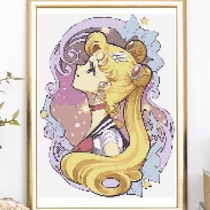 Cross Stitch Pattern Anime Full Cover Art Counted Cross Stitch Cute, Gift For Anime Lover, XStitch Digital File PDF Cartoon Character Kawaii