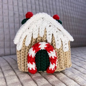 Amigurumi Muster Lebkuchenhaus Häkelanleitung Weihnachtsdekoration Lebkuchen Ornament Weihnachtsdekoration Weihnachtsdekoration