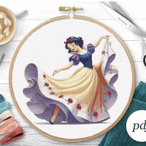 Kreuzstich Anleitung Prinzessinen Stickmuster Designs Kreuzstich PDF Comicfiguren Stickmuster Baby Mädchen Dekor Geschenk DIY
