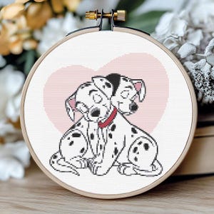 Cross Stitch Pattern Dalmatians Embroidery Dog Counted Cross Stitch Chart Digital File PDF Love Gift Easy Cross Stitch Dogs Lover Gift