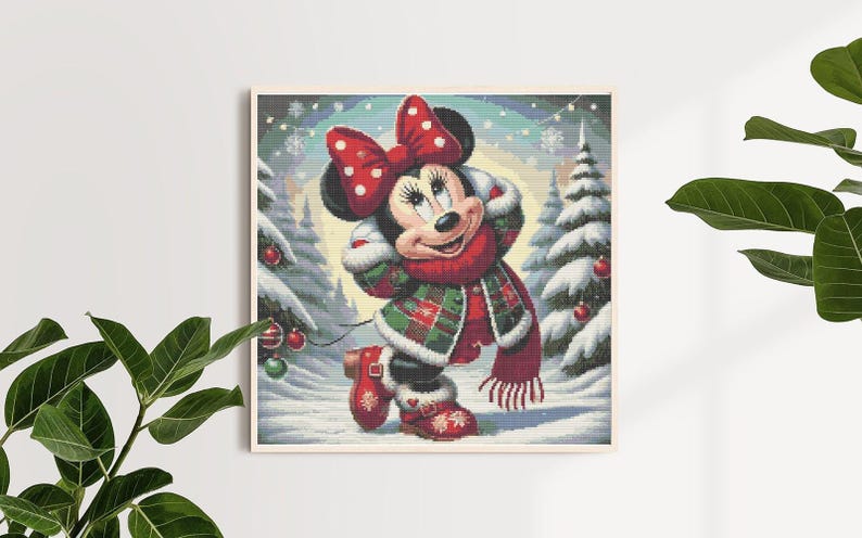 Cross Stitch Pattern Mouse Full Cover Art Winter Home Decor Wall Kids Room DIY Cute Cross Stitch Modern Baby Gift Design Digital File PDF