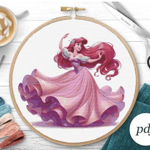 Cross Stitch Pattern Princess Embroidery Designs Counted Cross Stitch PDF Cartoon Characters Embroidery Patterns For Beginners Digital Art