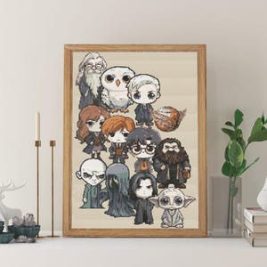 Cross Stitch Pattern: Collection of Wizards and Witches Characters, PDF Instant Download, Counted Cross Stitch Christmas Gift For Readers