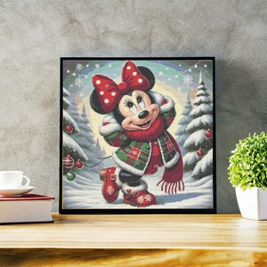 Cross Stitch Pattern Mouse Full Cover Art Winter Home Decor Wall Kids Room DIY Cute Cross Stitch Modern Baby Gift Design Digital File PDF