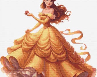Cross Stitch Pattern Princesses Embroidery Designs Counted Cross Stitch PDF Cartoon Characters Embroidery Patterns Baby Girl Decor Gift DIY