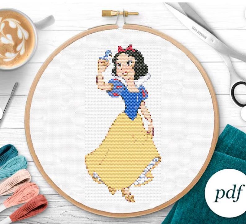 13 Cross Stitch Pattern Princesses Embroidery Designs Counted Cross Stitch PDF Cartoon Characters Embroidery Patterns For Beginners Digital