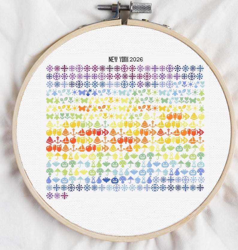 2026 Temperature Tracker Cross Stitch Pattern: Beginner Weather Embroidery (PDF Pattern) - Etsy
