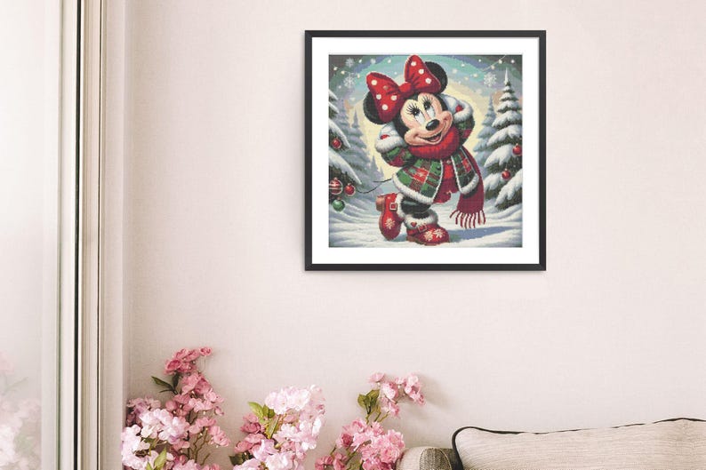 Cross Stitch Pattern Mouse Full Cover Art Winter Home Decor Wall Kids Room DIY Cute Cross Stitch Modern Baby Gift Design Digital File PDF