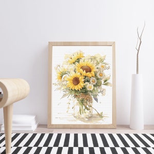 Cross Stitch Pattern Sunflowers Embroidery Flowers Cross Stitch Flower Instant Download Cross Stitch PDF Embroidery Designs Spring Art Easy