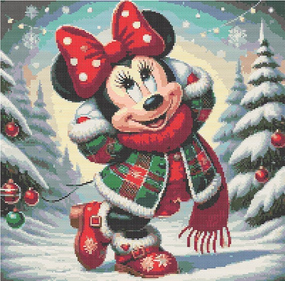 Cross Stitch Pattern Mouse Full Cover Art Winter Home Decor Wall Kids Room DIY Cute Cross Stitch Modern Baby Gift Design Digital File PDF