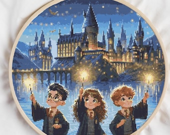 Cross Stitch Pattern Magic Embroidery Design Castle Art Witchy Cross Stitch Cross Stitch Modern Counted Cross Stitch Full Cover PDF File