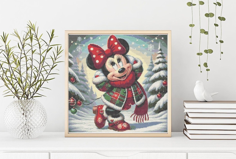 Cross Stitch Pattern Mouse Full Cover Art Winter Home Decor Wall Kids Room DIY Cute Cross Stitch Modern Baby Gift Design Digital File PDF