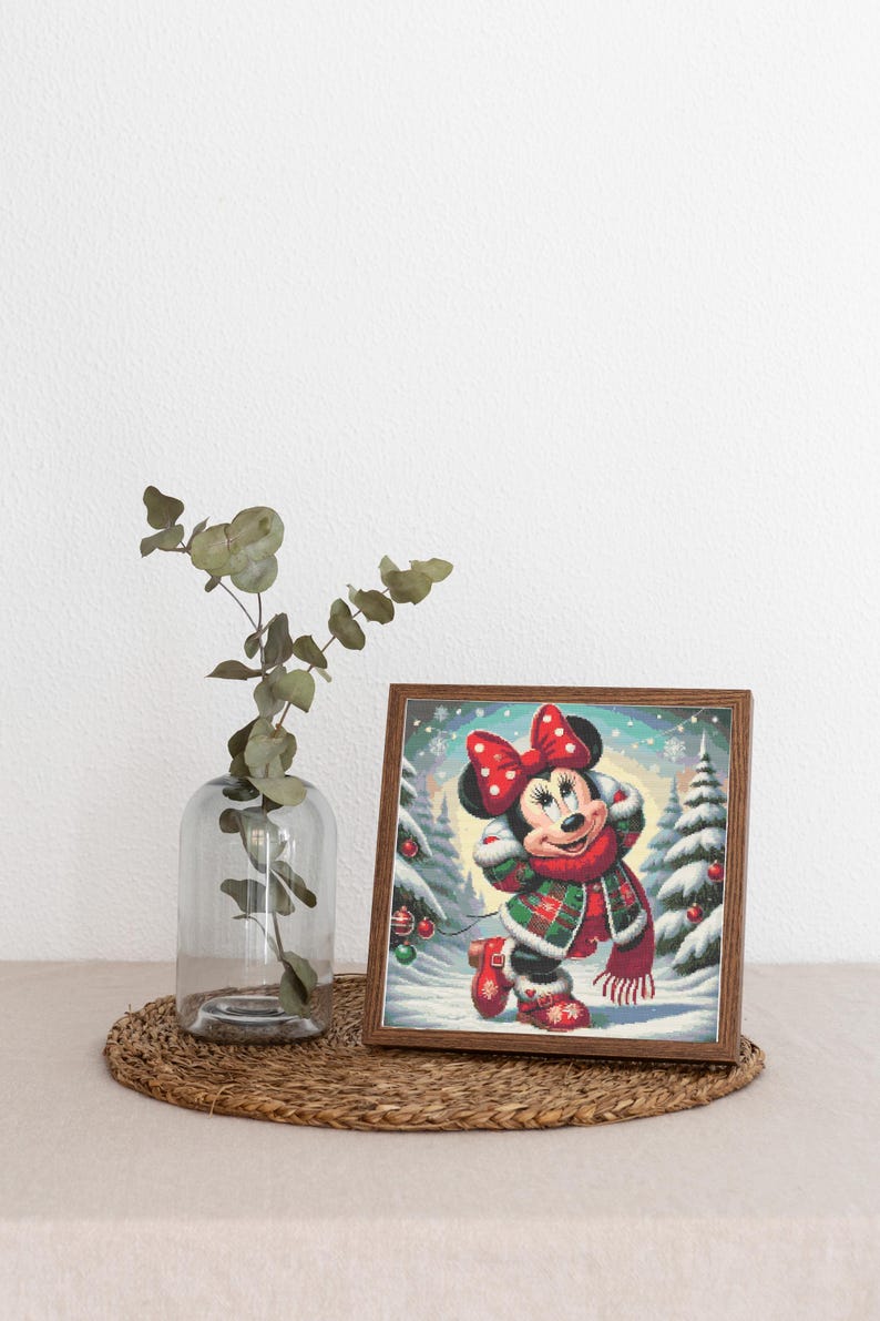 Cross Stitch Pattern Mouse Full Cover Art Winter Home Decor Wall Kids Room DIY Cute Cross Stitch Modern Baby Gift Design Digital File PDF