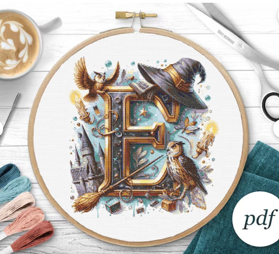 Monogram Cross Stitch Pattern Letter E Embroidery Letters Alphabet ...