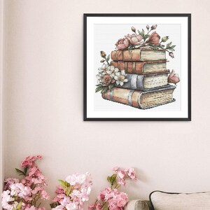 Cross Stitch Pattern Book With Flowers Embroidery Design Books Counted Cross Stitch Chart PDF Digital File Books Lover Gift For Readers