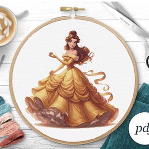 Kreuzstich Anleitung Prinzessinen Stickmuster Designs Kreuzstich PDF Comicfiguren Stickmuster Baby Mädchen Dekor Geschenk DIY