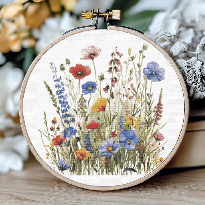 Wild Flowers Cross Stitch Pattern Instant PDF Download - Wildflower ...