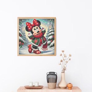 Cross Stitch Pattern Mouse Full Cover Art Winter Home Decor Wall Kids Room DIY Cute Cross Stitch Modern Baby Gift Design Digital File PDF