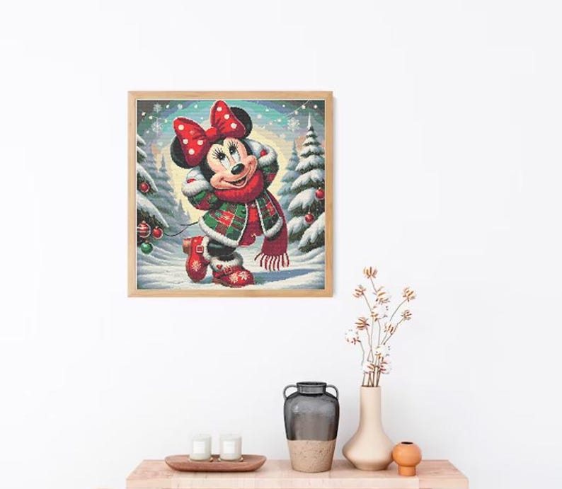 Cross Stitch Pattern Mouse Full Cover Art Winter Home Decor Wall Kids Room DIY Cute Cross Stitch Modern Baby Gift Design Digital File PDF