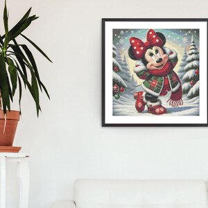 Cross Stitch Pattern Mouse Full Cover Art Winter Home Decor Wall Kids Room DIY Cute Cross Stitch Modern Baby Gift Design Digital File PDF