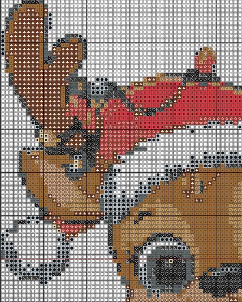 Christmas Cross Stitch Pattern – Funny Deer and Snowman Embroidery PDF, Holiday XStitch Chart Easy Pattern Gift for Kids Seasonal Art Winter