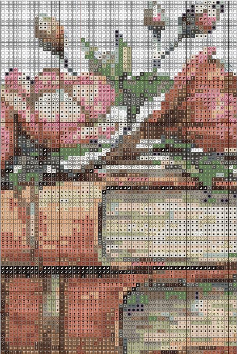 Cross Stitch Pattern Book With Flowers Embroidery Design Books Counted Cross Stitch Chart PDF Digital File Books Lover Gift For Readers