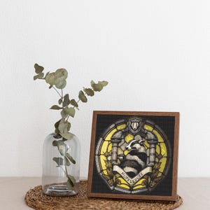 Halloween Cross Stitch Pattern Hufflepuff Harry Potter Hogwarts Magic School Embroidery Design Witchy Cross Stitch Full Cover Art Counted Instant Download Digital PDF File
