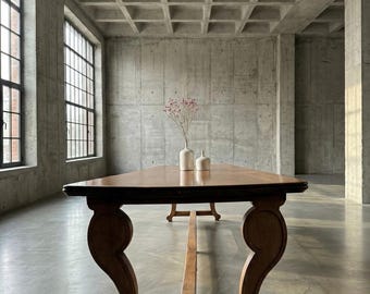 Antiker Französischer Klostertisch Esstisch Monastery Table 18. / 19. Jahrhundert Frankreich Nussbaum 325m