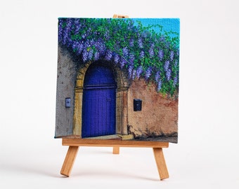 Mini Canvas Original Art | Purple Door Aesthetic Painting