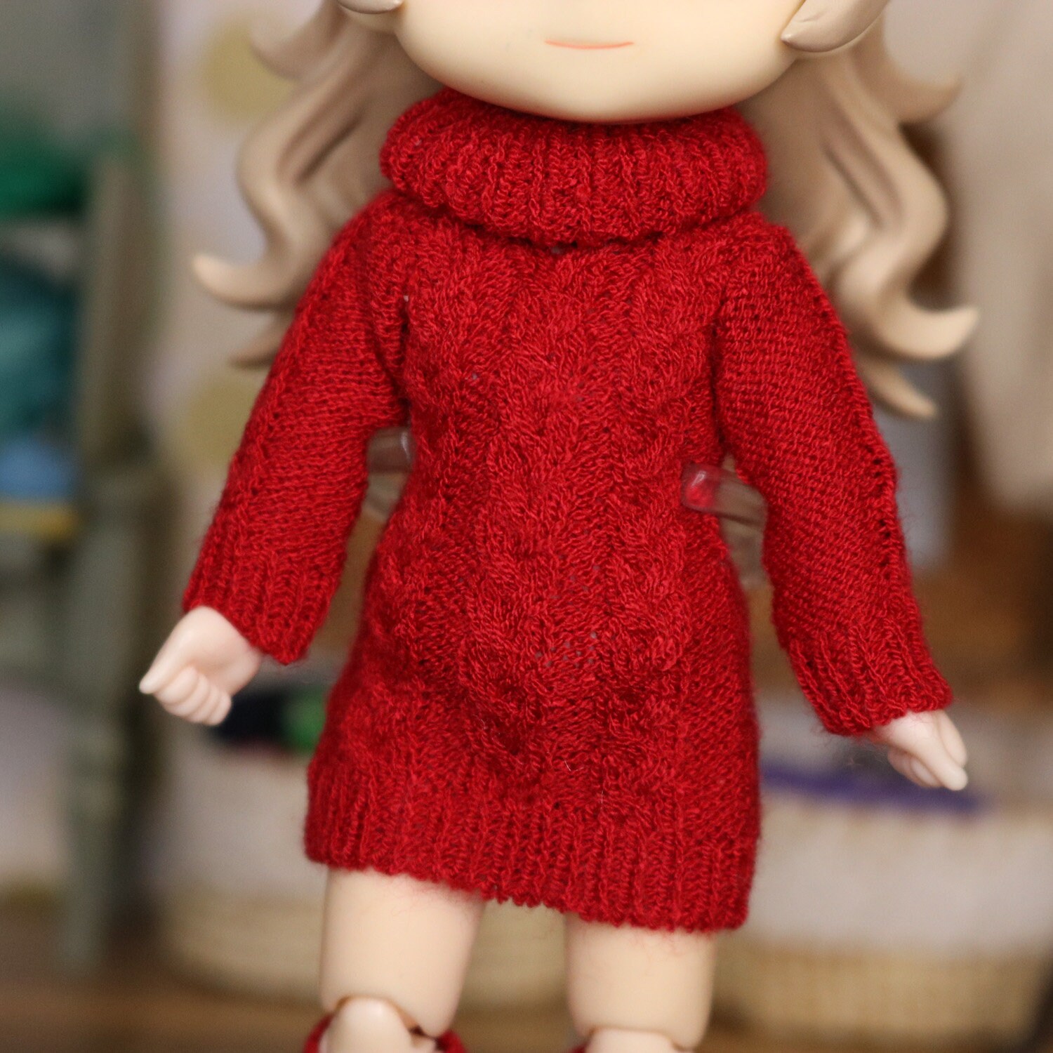 Fall Cable Knit Dress (2021 Ver.) for 1/12 Chibi Dolls