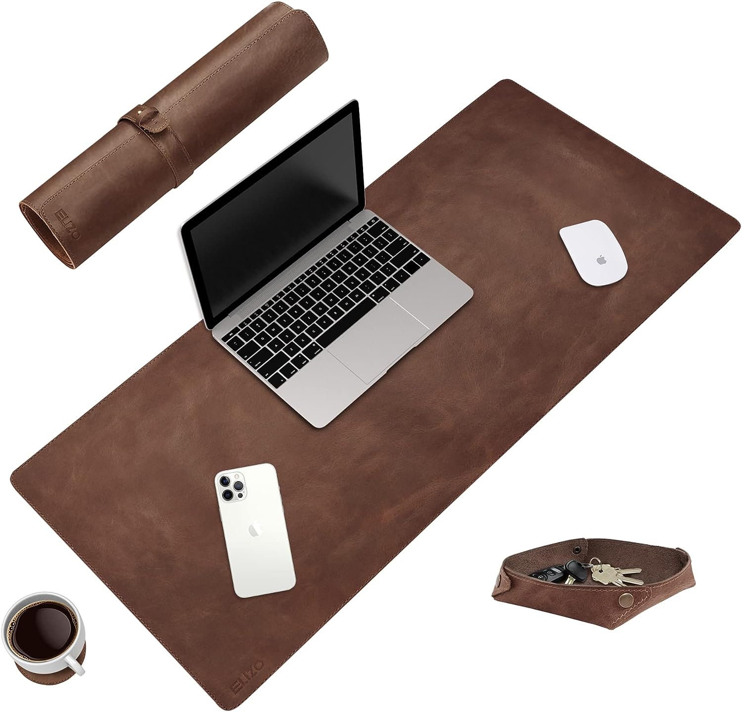 Large Leather Desk Pad, Handmade Leather Table Mat, Personalized