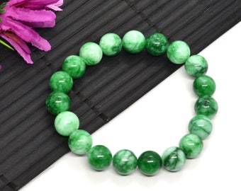 Green Jade Artisan Bead Bracelet with stretch cord 6.5 inch length Jade brings Good Luck and Longevity GJB01 Green Jade Artisan Bead Bracelet with stretch cord 6.5 inch length Jade brings Good Luck and Longevity GJB01