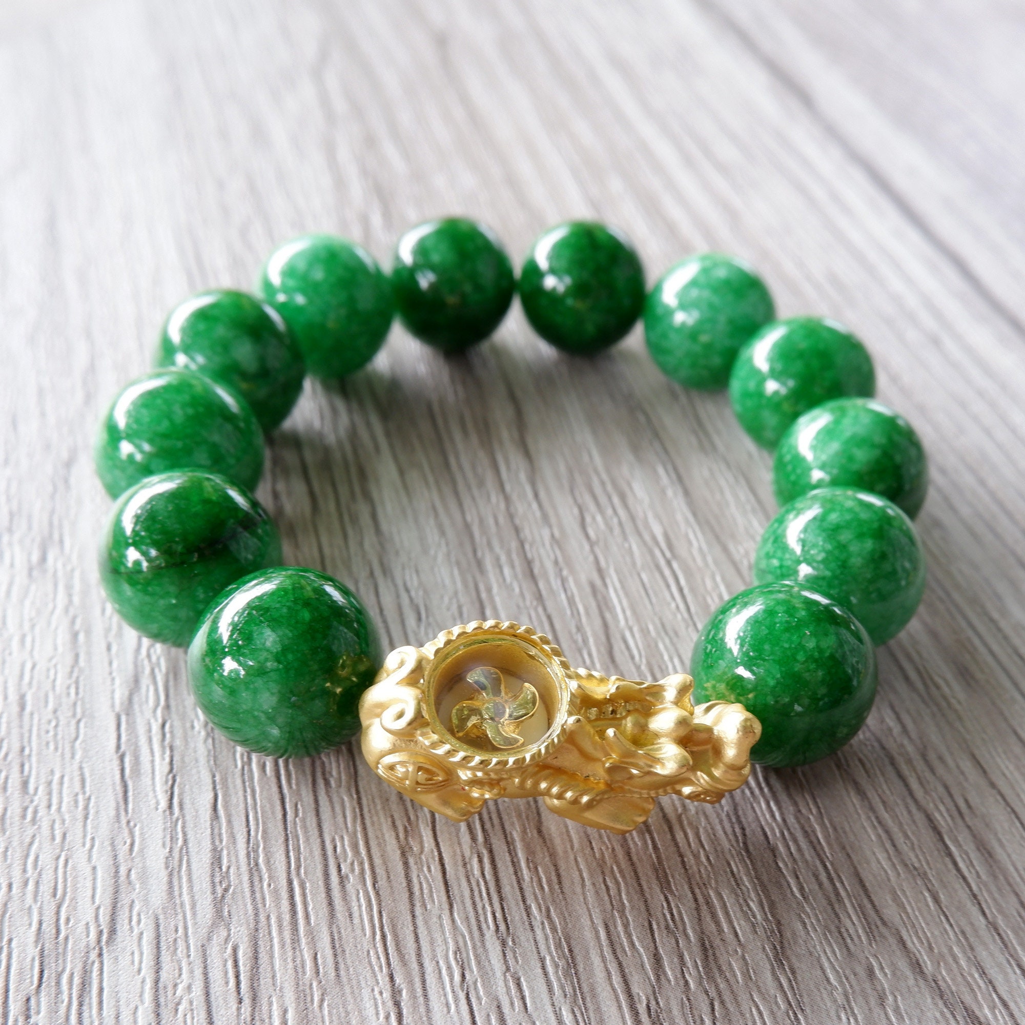 Authentic Lucky Jade Stretchy Beads Bracelet With Pixiu admin