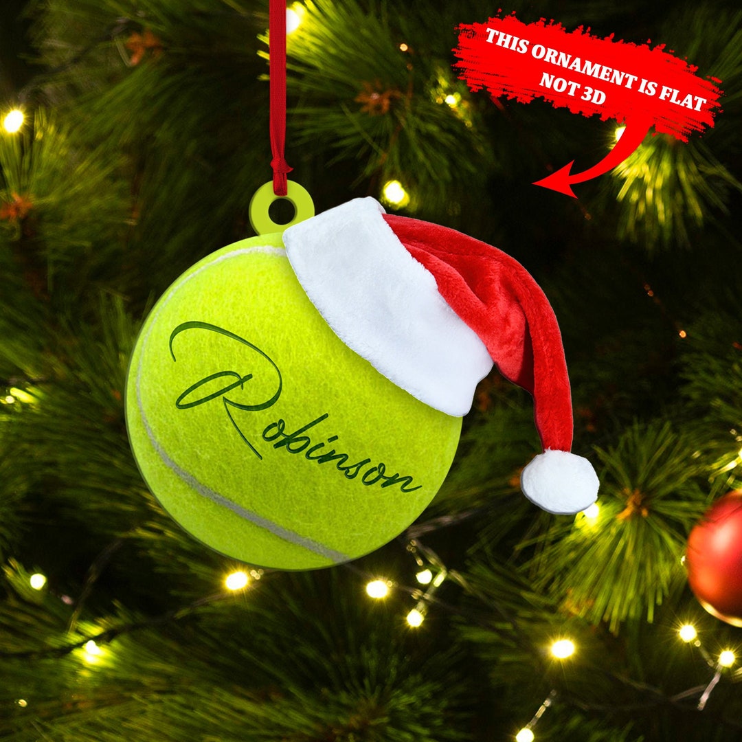 Personalized Tennis Ball Ornament Custom Name Ornament Etsy
