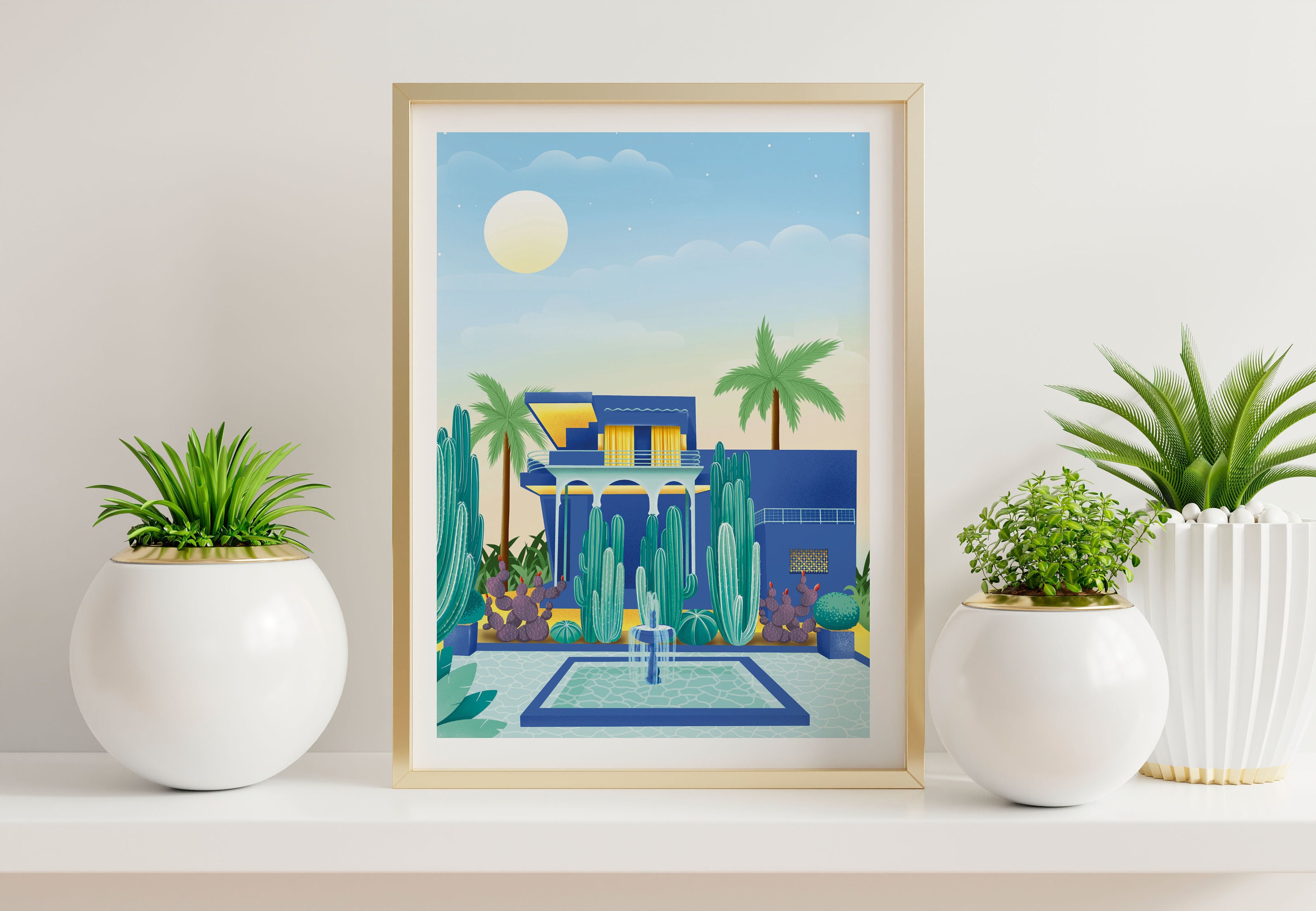 Le Jardin Majorelle, Illustration Imprimée sur Papier