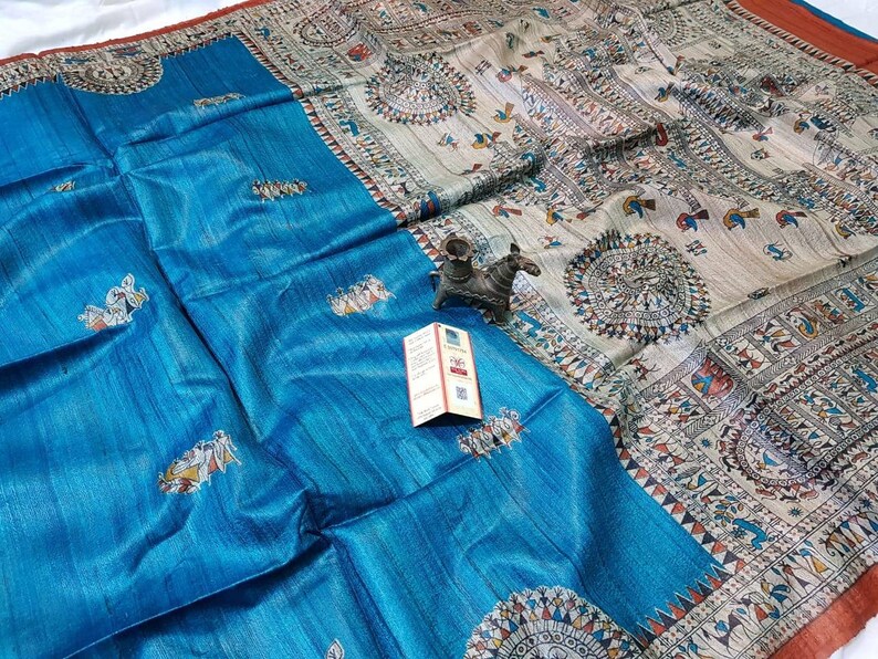 Ghicha tussar silk saree handloom sari