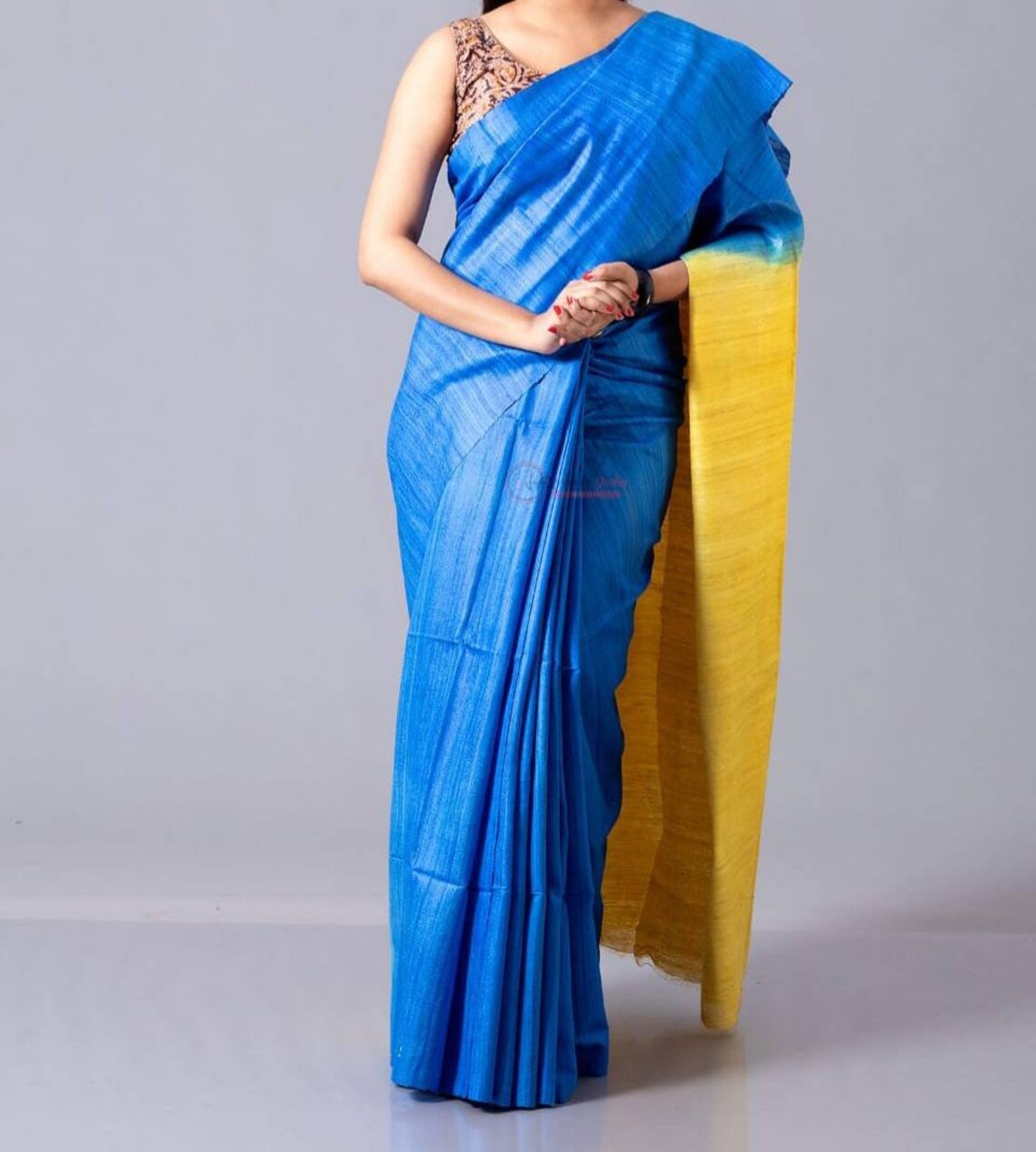 Pure Tussar Ghicha Silk Saree TGS01 main image 1