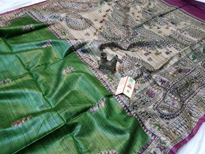 Ghicha tussar silk saree handloom sari