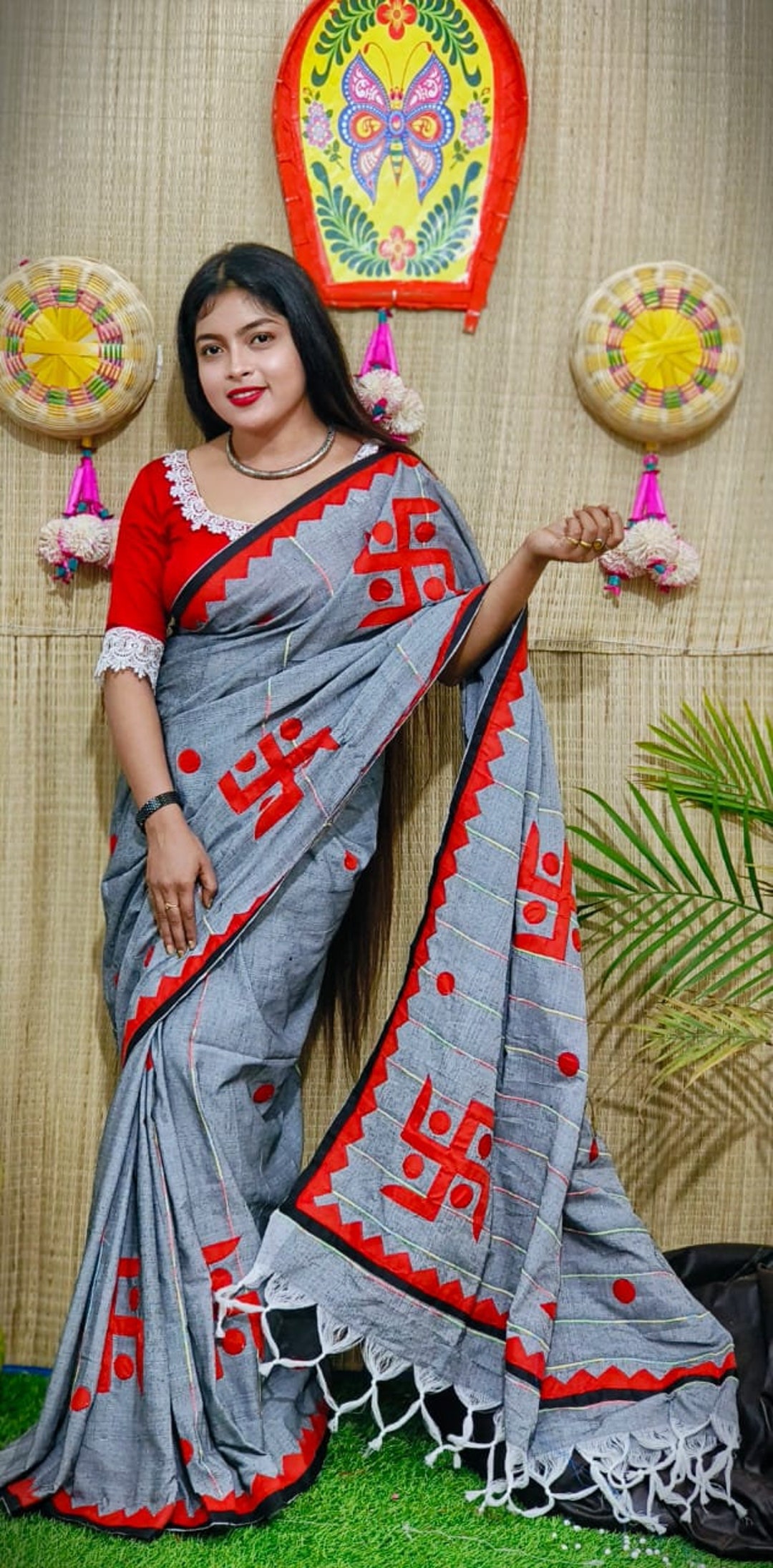 aplic work cotton sarees