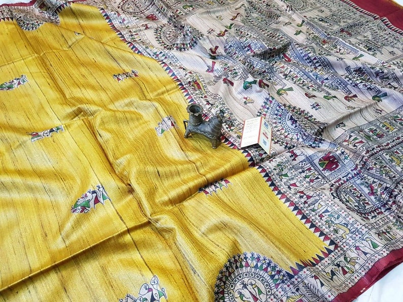 Ghicha tussar silk saree handloom sari
