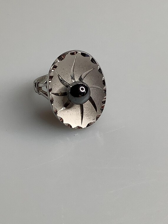 Sterling Silver Obsidian Ring - image 1