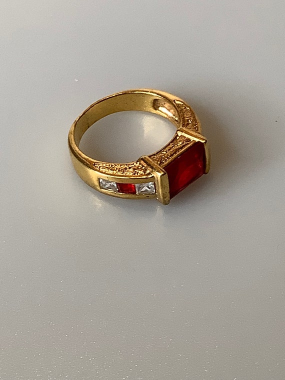 Ruby Red Fashion Ring - image 6